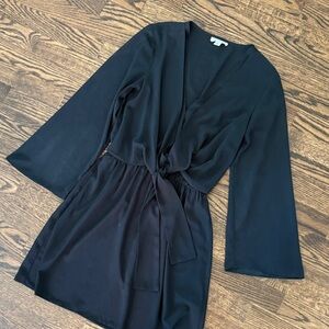 Topshop Black V-Neck Dress